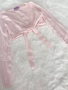 baby pink bow tie top ♡ edikted